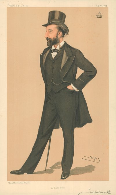 Lord Tweedmouth, A late whip, 12. heinäkuuta 1894, Vanity Fair -sarjakuva tekijältä Leslie Matthew Ward