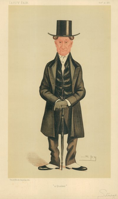 Mr E Sturge, Quaker, 20. marraskuuta 1886, Vanity Fair -sarjakuva tekijältä Leslie Matthew Ward