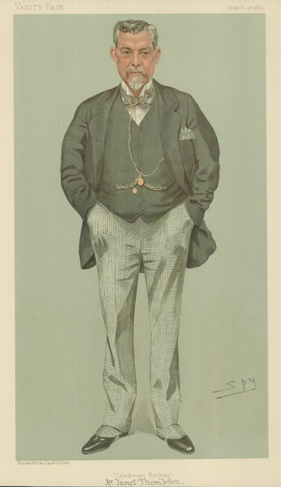 Herra James Thompson, Caledonian Railway, 15. elokuuta 1895, Vanity Fair -sarjakuva tekijältä Leslie Matthew Ward