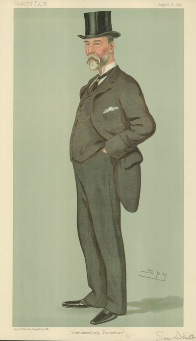 herra Samuel Whitbread, parlamentaarinen menettely, 8. elokuuta 1895, Vanity Fair -sarjakuva tekijältä Leslie Matthew Ward