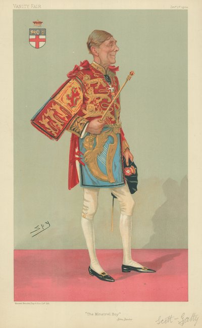 Sir Alfred Scott-Gatty, The Minstrel Boy, 1. joulukuuta 1904, Vanity Fair -sarjakuva tekijältä Leslie Matthew Ward
