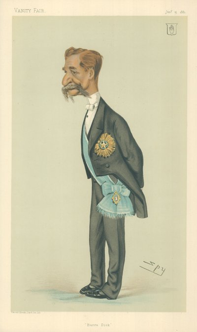 Sir Richard Temple, Bart, Burra Dick, 15. tammikuuta 1881, Vanity Fair -sarjakuva tekijältä Leslie Matthew Ward