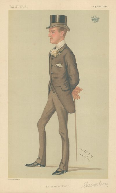 Earl of Shrewsbury ja Talbot, Premier Earl, 17. heinäkuuta 1880, Vanity Fair -sarjakuva tekijältä Leslie Matthew Ward
