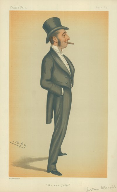 The Hon Mr Justice Straight, Uusi tuomari, 10. toukokuuta 1879, Vanity Fair -sarjakuva tekijältä Leslie Matthew Ward