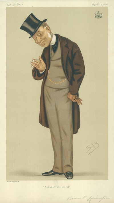 Varakreivi Torrington, Maailman mies, 15. huhtikuuta 1876, Vanity Fair -sarjakuva tekijältä Leslie Matthew Ward