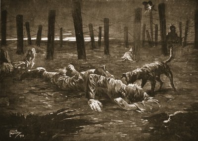 Kersantti Burge teeskenteli kuolemaa, kun koira löysi hänet vihollisen lankojen sotkeutumisesta tekijältä Leslie Mosley