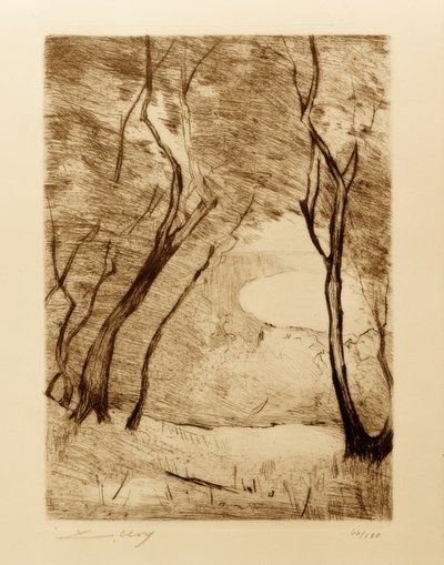 Bäume am Ufer des Grunewaldseees tekijältä Lesser Ury