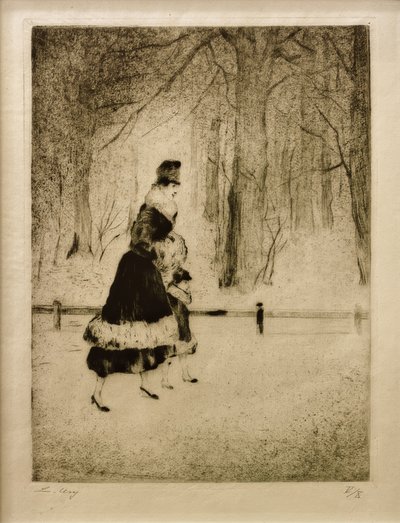 Dame mit Kind im Tiergarten tekijältä Lesser Ury
