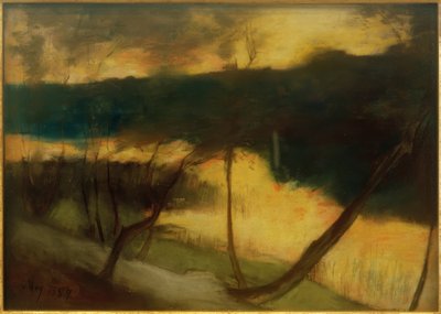 Flusslandschaft - Abendstimmung tekijältä Lesser Ury
