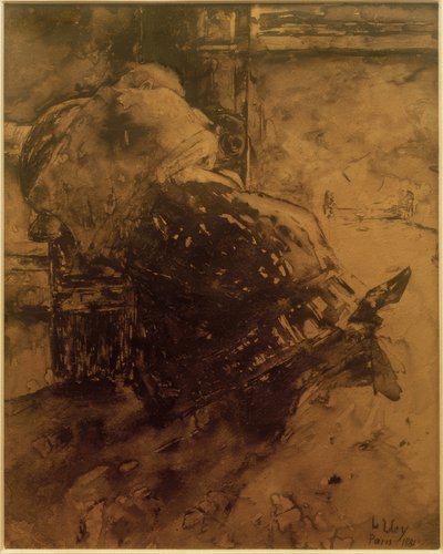 Frau am Kamin tekijältä Lesser Ury