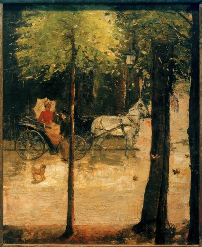 Frühling im Tiergarten (Dame in der Kutsche) tekijältä Lesser Ury