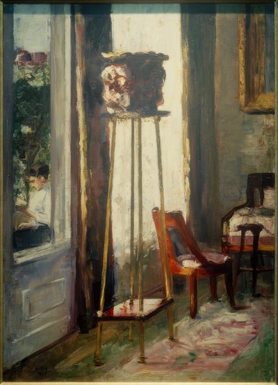 Interieur (Interieurszene und lesende Frau) tekijältä Lesser Ury