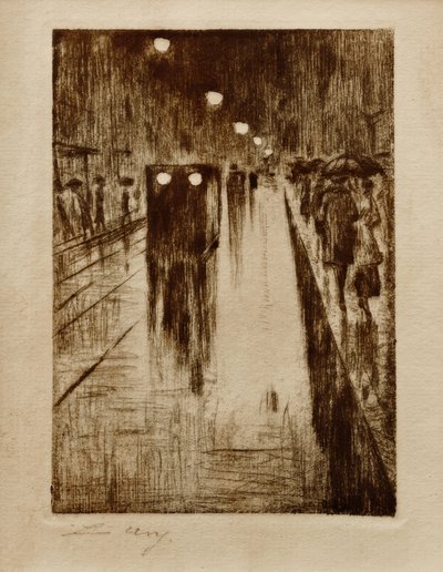 Leipziger Straße im Regen tekijältä Lesser Ury