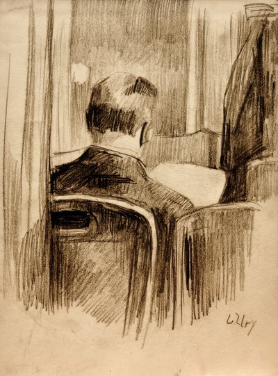 Leser im Café tekijältä Lesser Ury