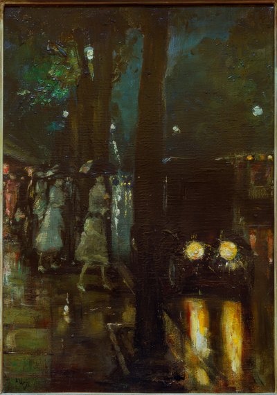Nächtliche Szene am Kurfürstendamm mit Blick in Richtung.. tekijältä Lesser Ury