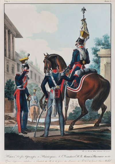 Uhlanin rykmentin esikuntapäälliköt Venäjän suurherttua Mikael Pavlovich, 1830-luku tekijältä Lev Alexandrovich Belousov