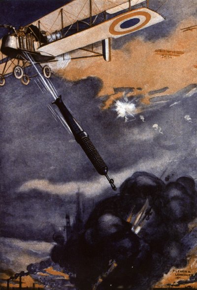 WW1: lentokoneen laukaisema pommi. tekijältä Leven & Lemonier