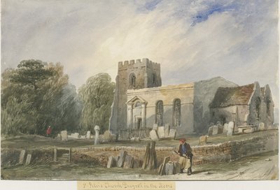 Draycott in the Moors Church: akvarellimaalaus, nd [?19th century] tekijältä Lewis John Wood