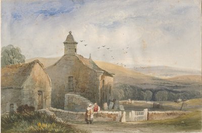 Elkstone Chapel: akvarellimaalaus, nd [?1800-luku] tekijältä Lewis John Wood