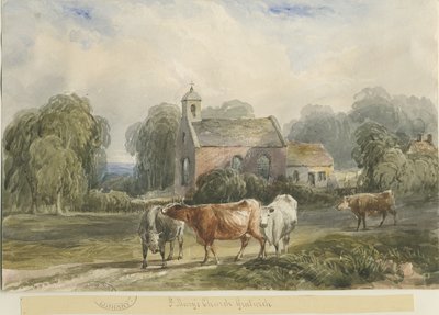 Gratwichin kirkko: akvarellimaalaus ja [c 1830-1840] tekijältä Lewis John Wood