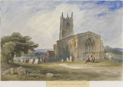Mayfield Church: akvarellimaalaus ja [c 1830-1840] tekijältä Lewis John Wood