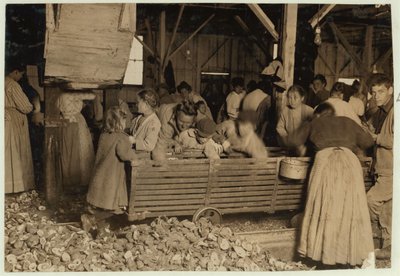 Bill May, 5-vuotias, joka tienaa 15 senttiä päivässä Barataria Canning Companyn siivousvajassa, Biloxissa, Mississippissä, 1911 tekijältä Lewis Wickes Hine