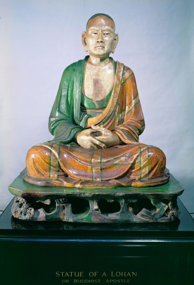 Kivitavara Luohan, Liao-dynastia, (lasitettu kivitavara) tekijältä Liao Dynasty Chinese School