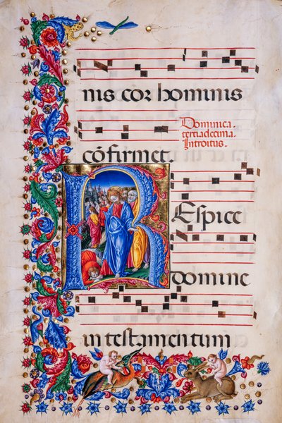 Piccolomini-kirjasto: kuorokirja, turska. 24.9, jj. 67v Liberale da Veronan teoksella "Healing of the Lepra" (noin 1445 - 1527/9). tekijältä Liberale da Verona