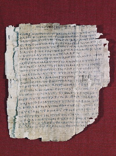 66 tai Bodmer II Papyrus, noin 200, lähes täydellinen Johanneksen evankeliumin koodeksi kreikaksi, Bodmer Library, Geneve, Sveitsi tekijältä Unbekannt Unbekannt