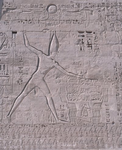 Kaiverruksia temppelin seinällä, Medinet Habu, Luxor, Egypti tekijältä Unbekannt Unbekannt