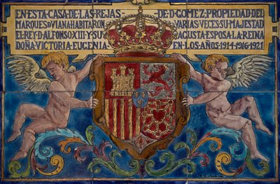 Vaakuna, yksityiskohta Viana Palacesta, Cordobasta, Andalusiasta. Yksityiskohta. Espanja. 20. vuosisata. tekijältä Unbekannt Unbekannt