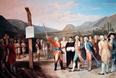 Cristobal de Troya perusti Ibarradan kaupungin vuonna 1606, Ecuador tekijältä Unbekannt Unbekannt