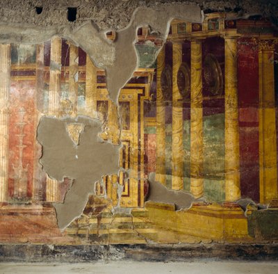 Fresko Toscanan atriumin keskiseinällä, Roman Villa Poppaea tekijältä Unbekannt Unbekannt