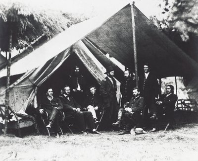 Kenraali Ulysses Grant ja hänen henkilökuntansa City Pointissa kesällä 1864, Amerikan sisällissota, USA tekijältä Unbekannt Unbekannt