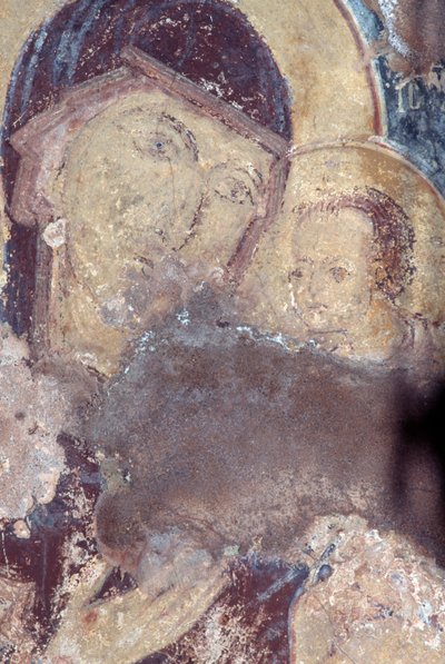 Madonna ja lapsi, fresko Panagian kirkossa, Rodovani, Kreeta, Kreikka (kuva) tekijältä Unbekannt Unbekannt