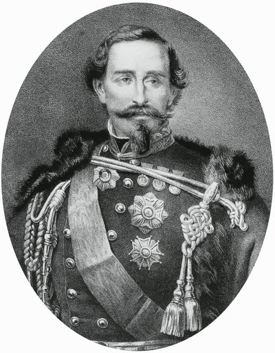 Alfonso Ferrero della Marmoran (1804-1878), italialaisen kenraalin ja poliitikon muotokuva, kaiverrus tekijältä Unbekannt Unbekannt