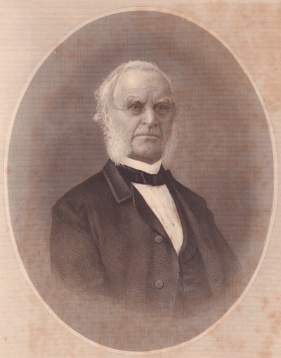 Amerikkalaisen metodistipiispa Joseph Holdichin (1794-1893) muotokuva, kaiverrus naisten varastosta, Yhdysvalloista, noin 1870 tekijältä Unbekannt Unbekannt