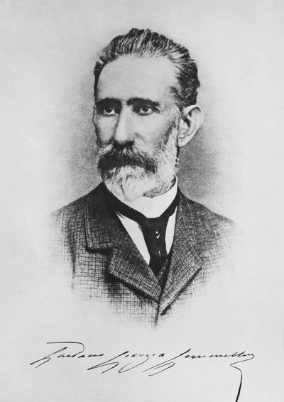 Gaetano Giorgio Gemmellaron (1832-1904), italialaisen geologin, paleontologin ja poliitikon muotokuva, kaiverrus tekijältä Unbekannt Unbekannt