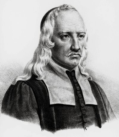 Muotokuva Giovanni Alfonso Borellista (1608-1679), italialainen matemaatikko, tähtitieteilijä, filosofi, fysiologi, kaiverrus tekijältä Unbekannt Unbekannt