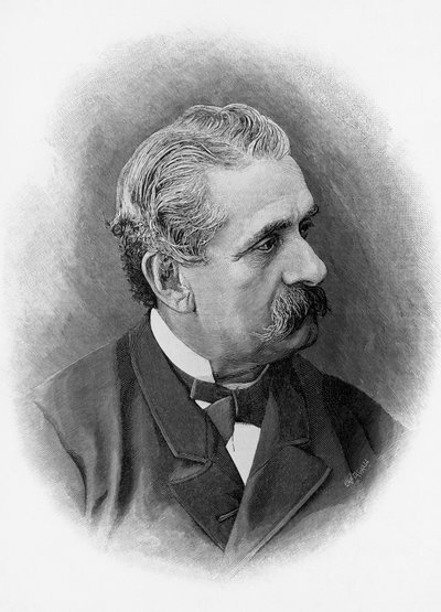 Paolo Ferrarin (1822-1889), italialaisen näytelmäkirjailijan ja kirjailijan muotokuva, kaiverrus tekijältä Unbekannt Unbekannt