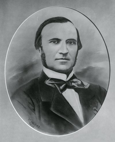 Muotokuva Severino Grattonista (1815-1876), italialainen arkkitehti ja insinööri, kaiverrus tekijältä Unbekannt Unbekannt