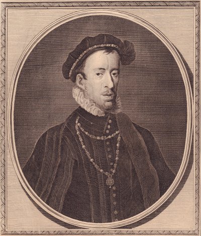 Thomas Howardin, Norfolkin 4. herttuan (1536-1572) muotokuva, John Goldarin (1729-1795) kuparikaiverrus tekijältä Unbekannt Unbekannt