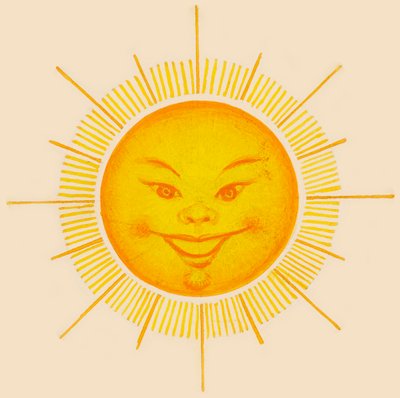 Hymyilevä aurinko, piirustus tekijältä Unbekannt Unbekannt