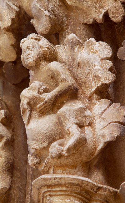 Espanja, Navarra, Ujue, Santa Marian kirkko, arkkitehtoninen yksityiskohta tekijältä Unbekannt Unbekannt