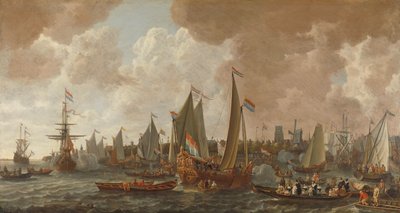 Englannin kuninkaan Charles II:n saapuminen Rotterdamiin 24. toukokuuta 1660 tekijältä Lieve Pietersz. Verschuier