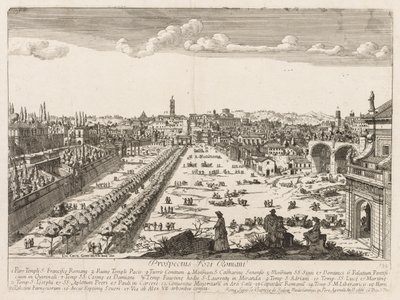 Rooman foorumi esitteestä, 1666 tekijältä Lievin Cruyl