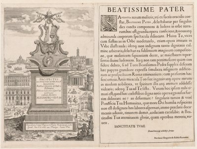 Etukappale esitteestä Lourum Urbis Romae Insign[ium], 1666. tekijältä Lievin Cruyl