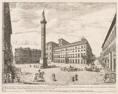 Piazza Colonna, 1666 tekijältä Lievin Cruyl