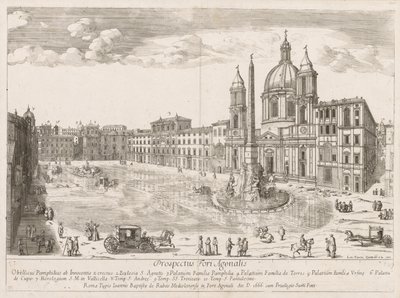 Piazza Navona "Näkymä Rooman kaupungin maamerkeistä" tekijältä Lievin Cruyl