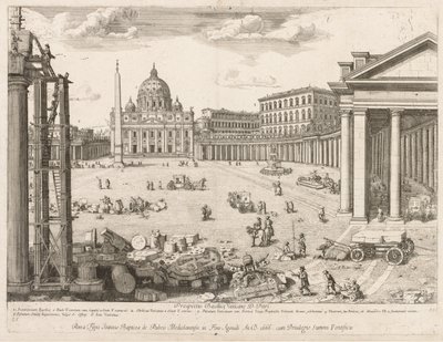 St Pyhän Pietarin basilika Rooman kaupungin Lourumin esitteestä, 1666. tekijältä Lievin Cruyl